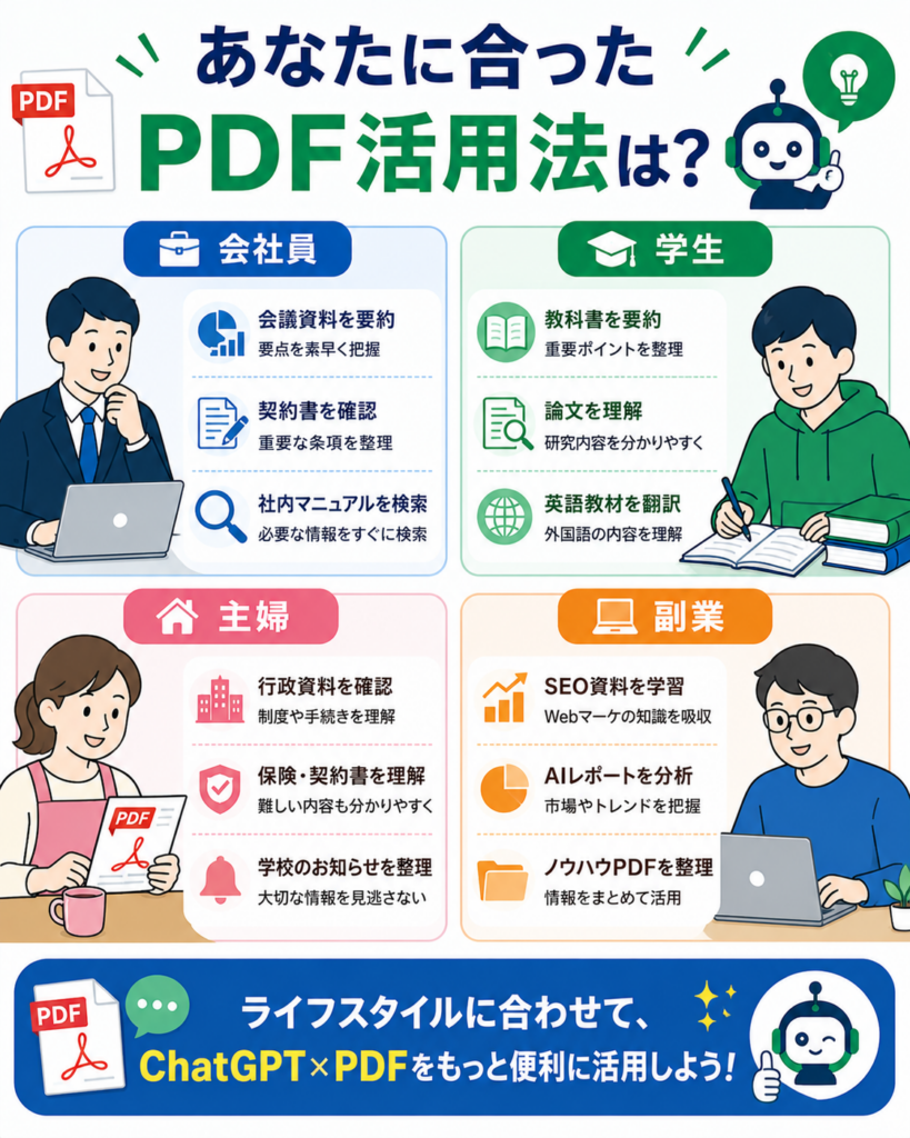 会社員・学生・主婦・副業でのPDF活用例