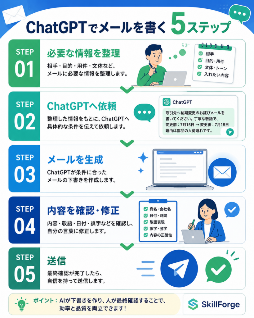 ChatGPTでメールを書く基本手順