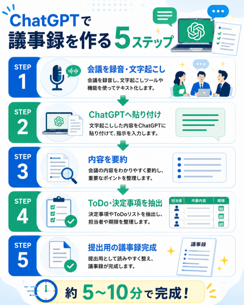 ChatGPTで議事録を作る基本手順
