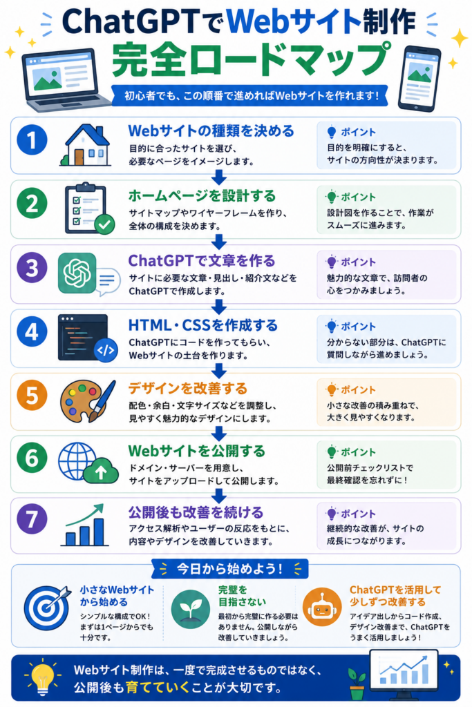 ChatGPTでWebサイトを作る流れのまとめ