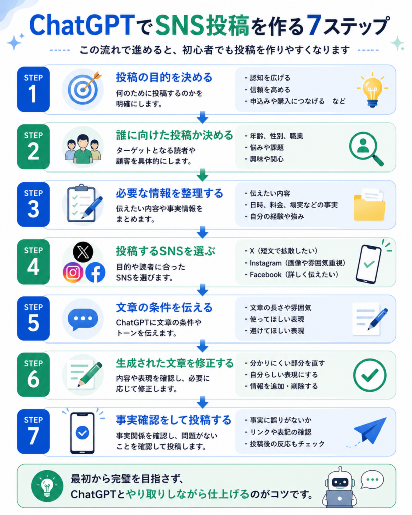 ChatGPTでSNS投稿を作る基本手順
