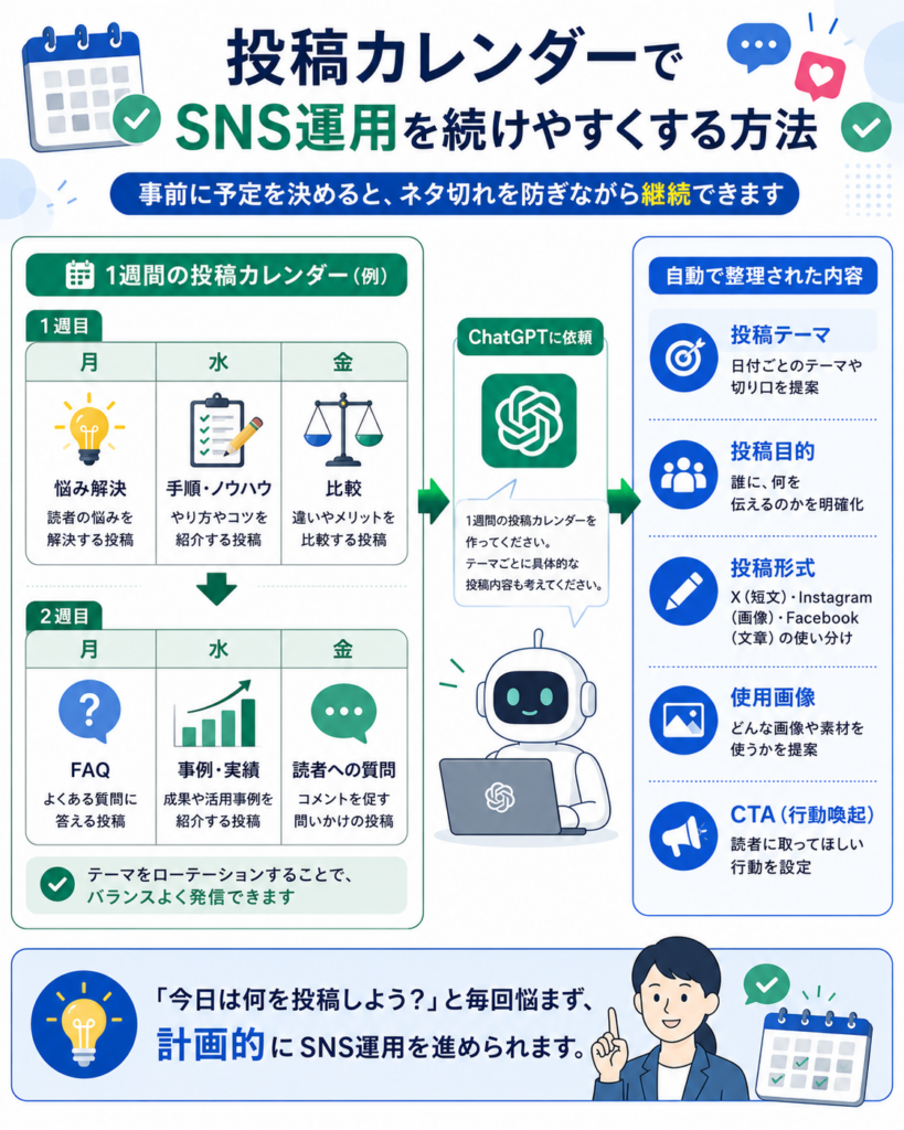 ChatGPTでSNS投稿カレンダーを作る方法