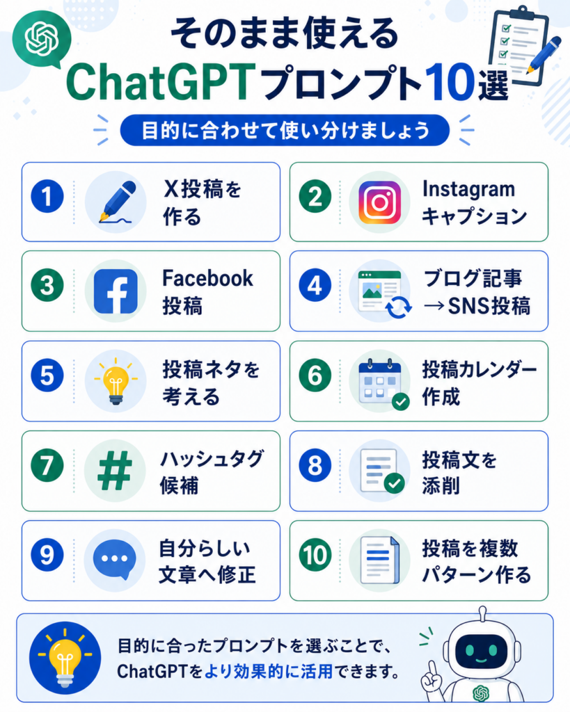 そのまま使えるSNS投稿作成プロンプト集