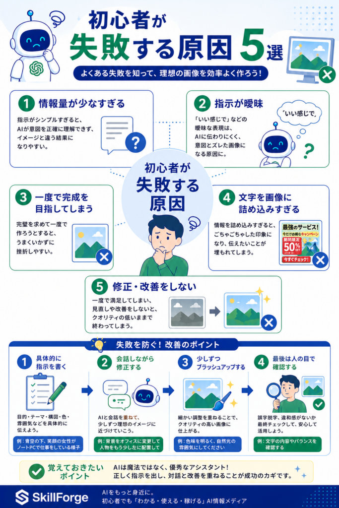 ChatGPT画像生成で初心者が失敗しやすいポイント